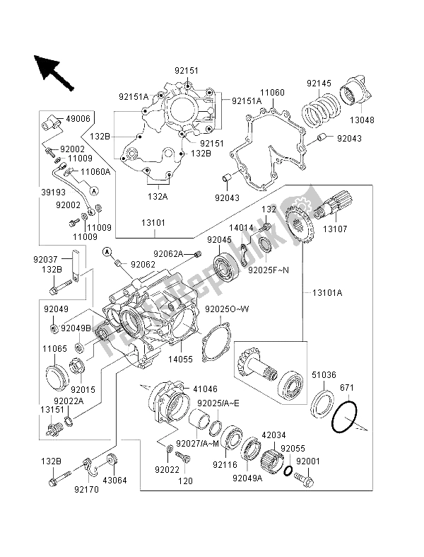 Toutes les pièces pour le Engrenage Conique Avant du Kawasaki VN 1500 Drifter 1999