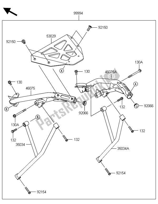 All parts for the Accessory (topcase Bracket) of the Kawasaki ER 6F ABS 650 2014