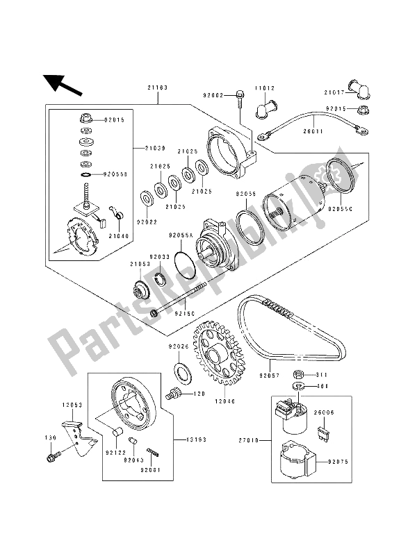 Todas las partes para Motor De Arranque de Kawasaki KLE 500 1992