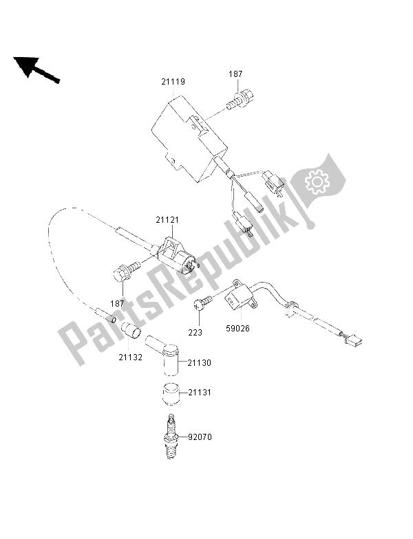 All parts for the Ignition System of the Kawasaki KMX 125 1999