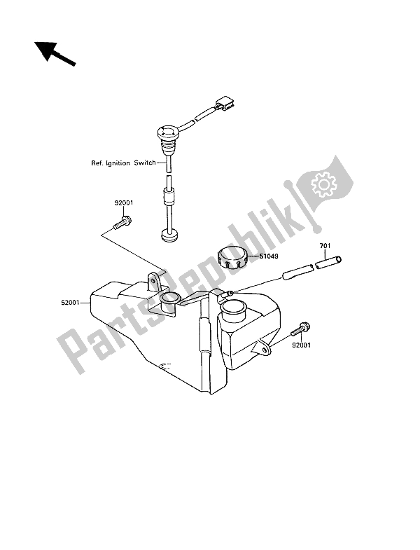 Tutte le parti per il Serbatoio Dell'olio del Kawasaki KR 1 2 250 1989