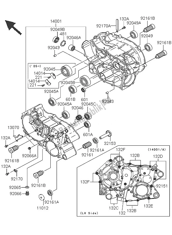 Todas las partes para Caja Del Cigüeñal de Kawasaki KVF 360 4X4 2005