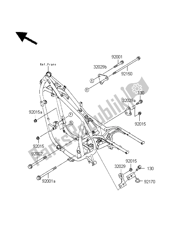 Alle onderdelen voor de Frame Hulpstukken van de Kawasaki EN 500 1999