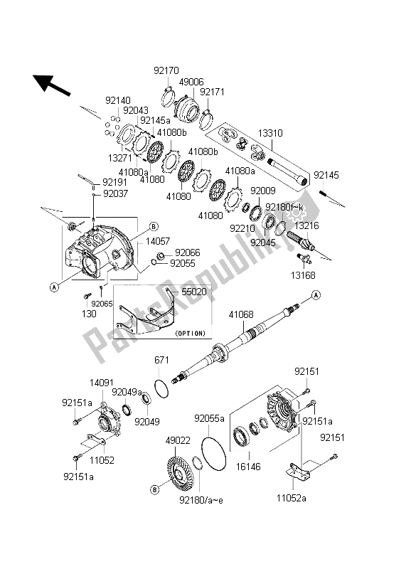 All parts for the Drive Shaft - Rear of the Kawasaki KVF 650 Prairie 2002