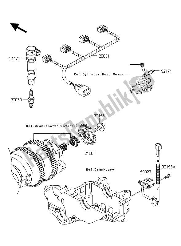 Toutes les pièces pour le Système De Mise à Feu du Kawasaki 1400 GTR ABS 2012