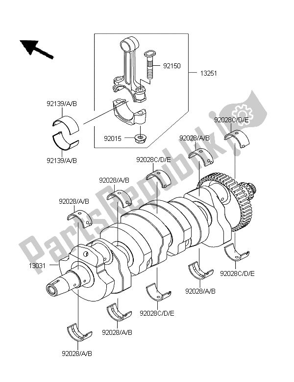 Todas las partes para Cigüeñal de Kawasaki Z 750R ABS 2012