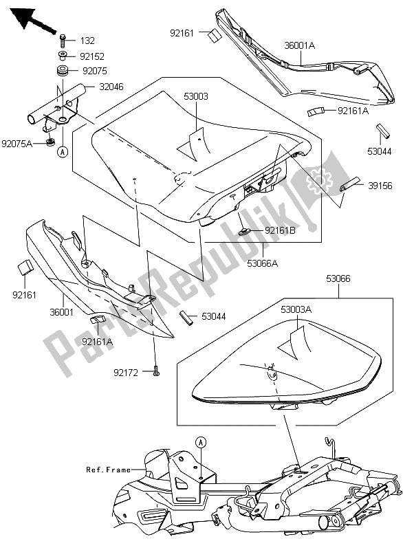 Wszystkie części do Siedzenie Kawasaki ER 6N 650 2012