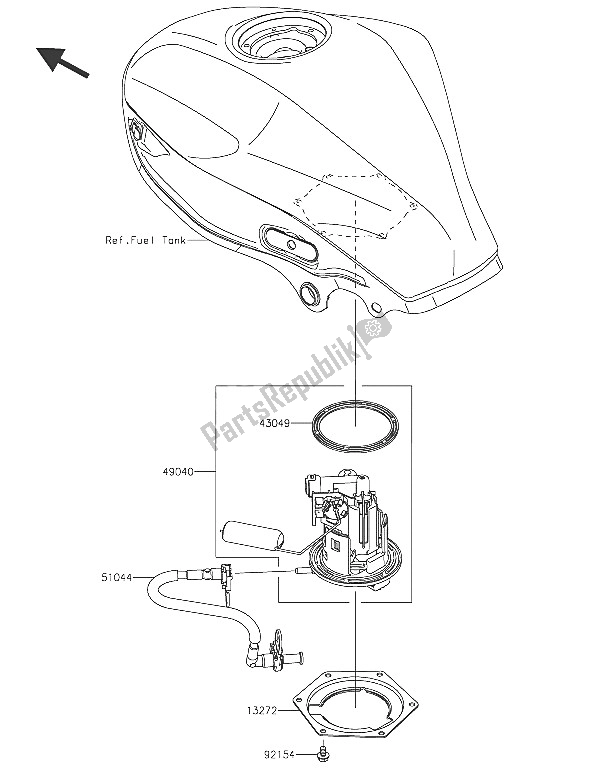 Tutte le parti per il Pompa Di Benzina del Kawasaki Ninja 250 SL 2016