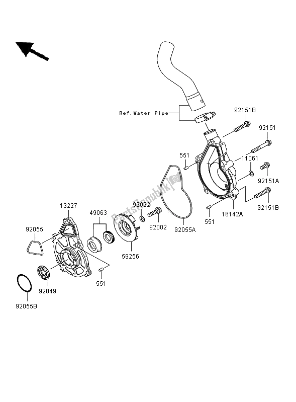 Tutte le parti per il Pompa Dell'acqua del Kawasaki ER 6F ABS 650 2008