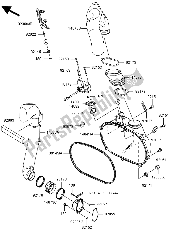 All parts for the Converter Cover of the Kawasaki KVF 750 4X4 2012