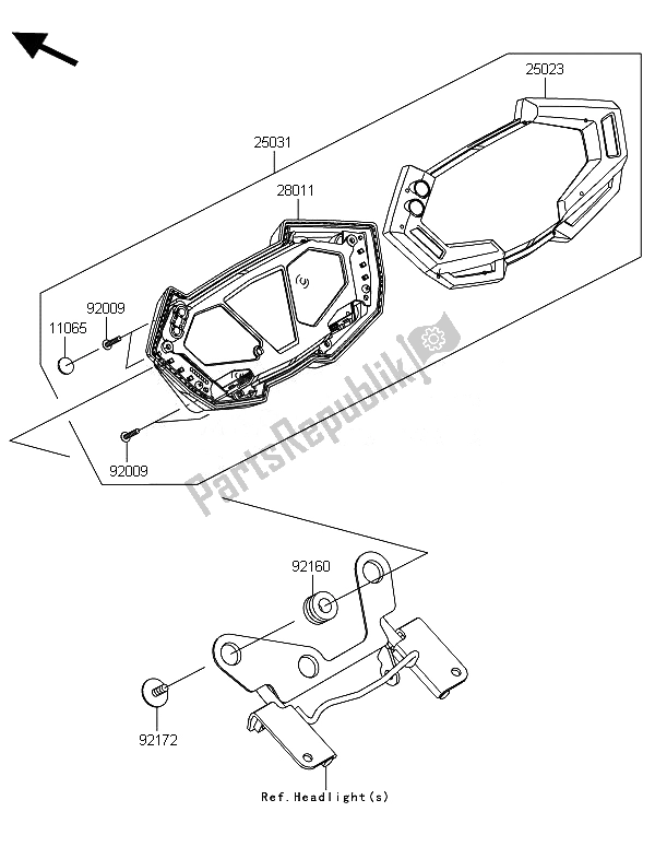 All parts for the Meter(s) of the Kawasaki Z 800 ABS DEF 2014