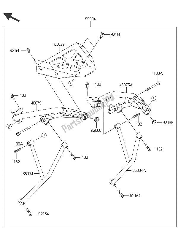 Todas las partes para Accesorio (soporte Superior) de Kawasaki ER 6F ABS 650 2016