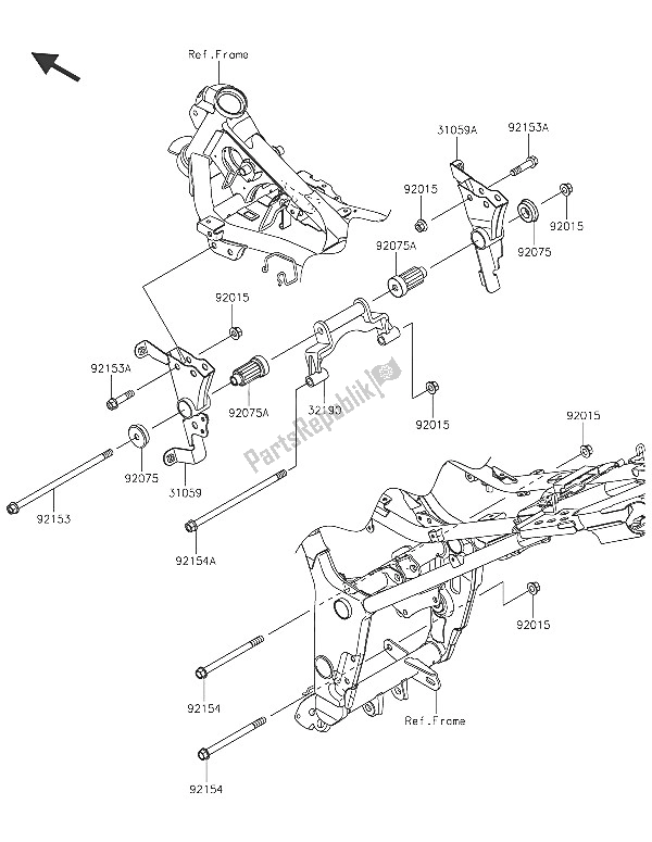 Todas as partes de Montagem Do Motor do Kawasaki Ninja 300 ABS 2016