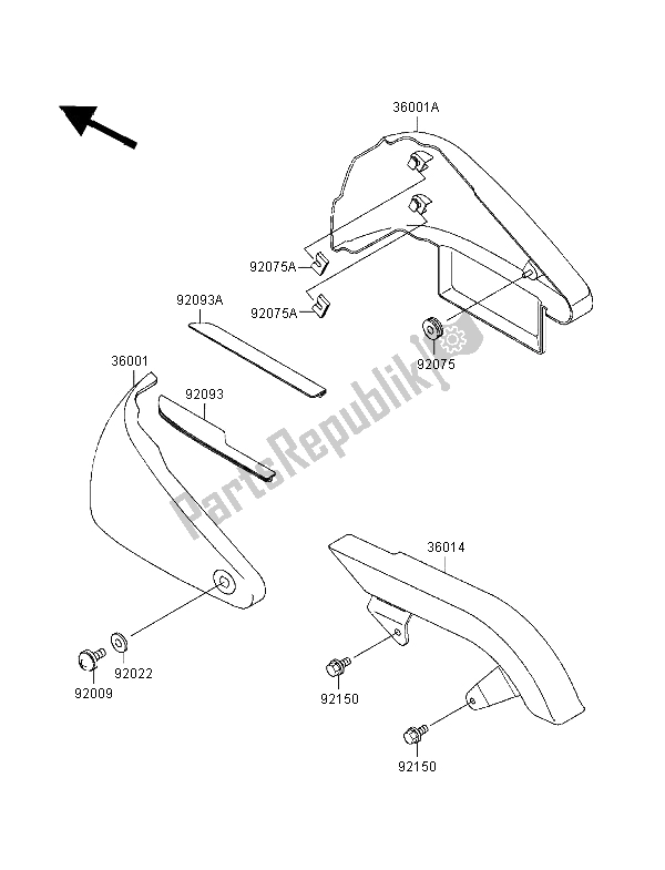 Todas las partes para Cubiertas Laterales Y Cubierta De Cadena de Kawasaki VN 800 Classic 1998