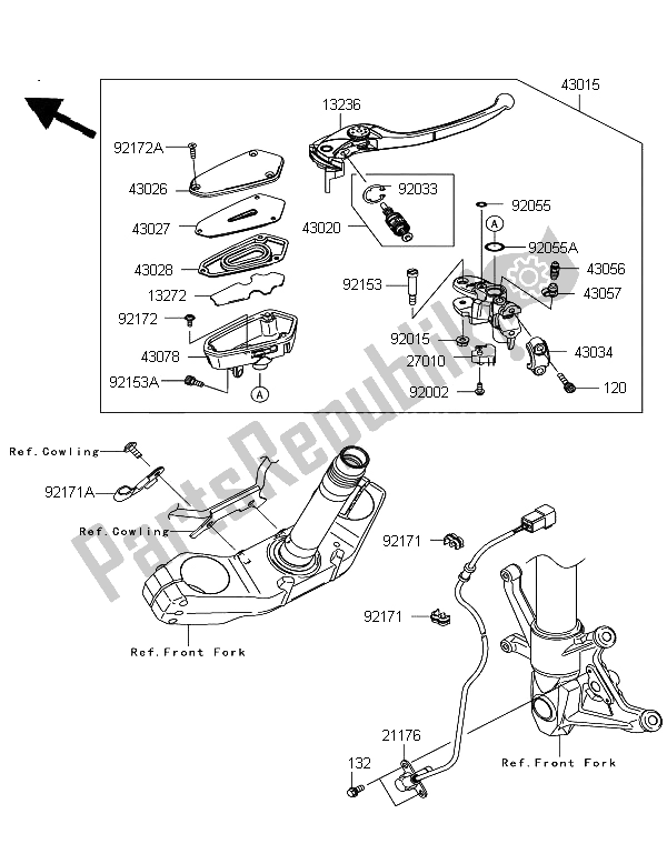 Todas las partes para Cilindro Maestro Delantero de Kawasaki Z 750R ABS 2011