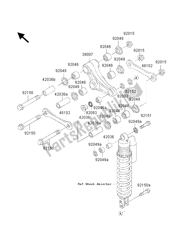 Todas las partes para Suspensión de Kawasaki KX 85 SW 2001