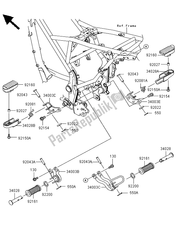 Toutes les pièces pour le Repose Pieds du Kawasaki D Tracker 125 2013