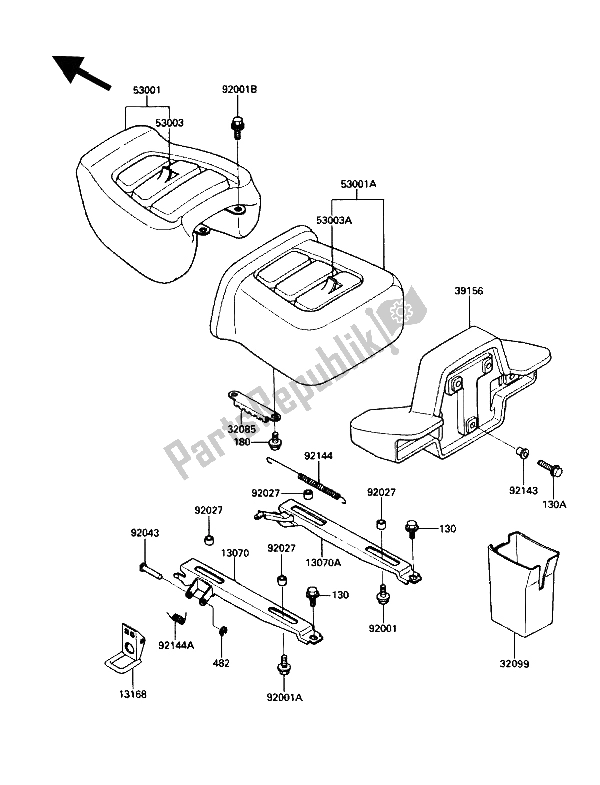 All parts for the Seat of the Kawasaki Voyager XII 1200 1987