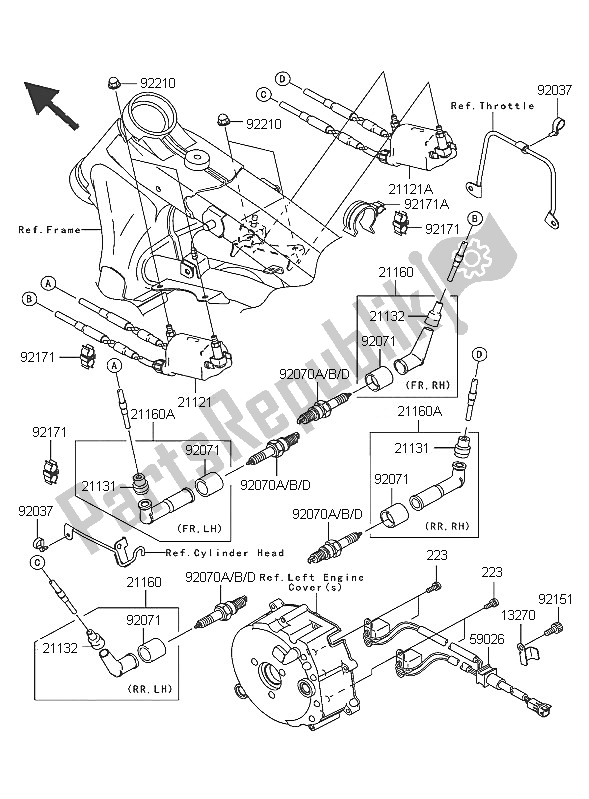 All parts for the Igniton System of the Kawasaki VN 1600 Classic 2005