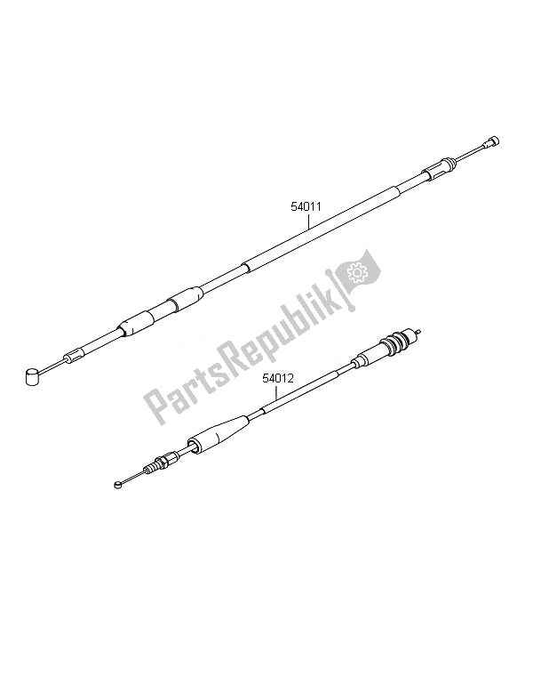 All parts for the Cables of the Kawasaki KX 250 2007