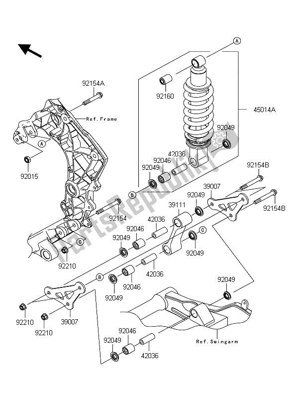 All parts for the Suspension & Shock Absorber of the Kawasaki Z 1000 2011