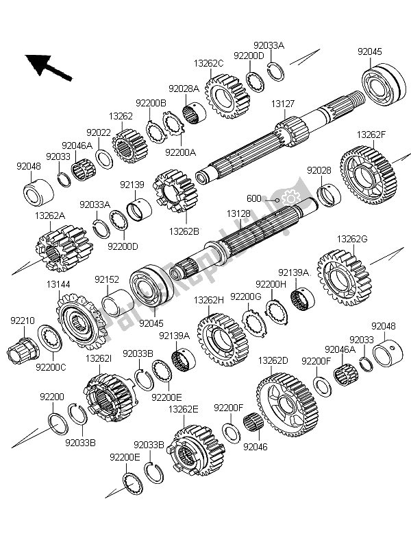 Todas las partes para Transmisión de Kawasaki Z 1000 SX 2012