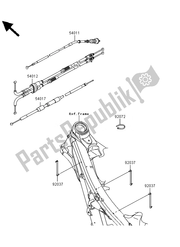 All parts for the Cables of the Kawasaki KLX 450R 2010