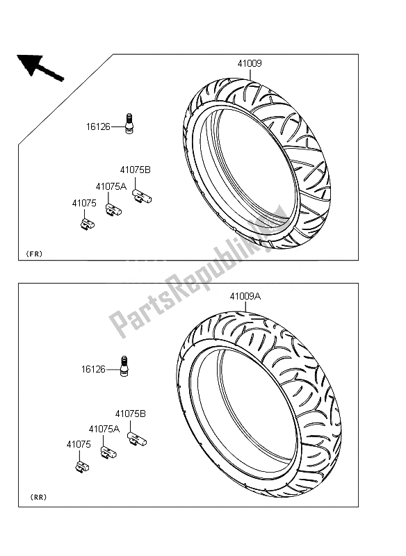 Todas las partes para Llantas de Kawasaki ER 6F ABS 650 2011