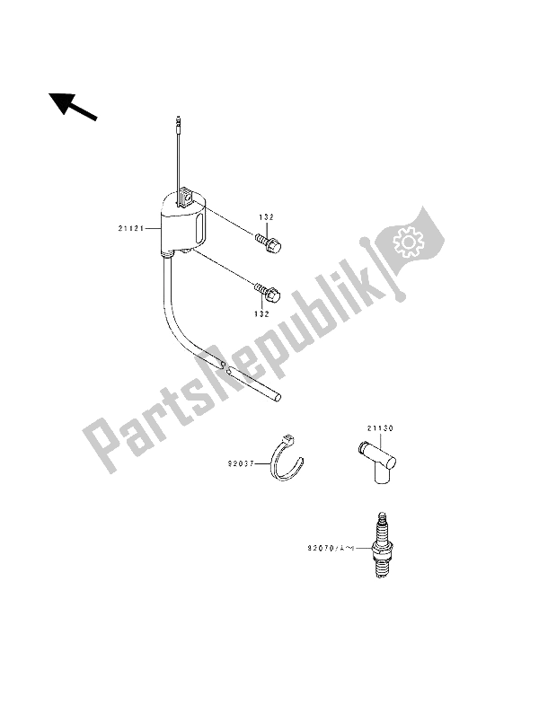 Tutte le parti per il Bobina Di Accensione del Kawasaki KX 125 1990