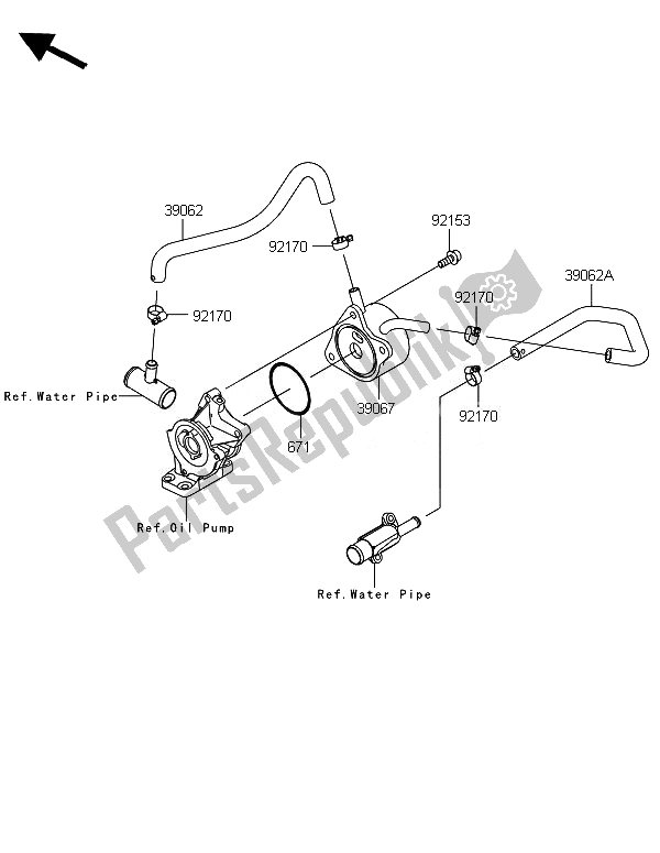 Alle onderdelen voor de Olie Koeler van de Kawasaki Ninja ZX 6R 600 2014