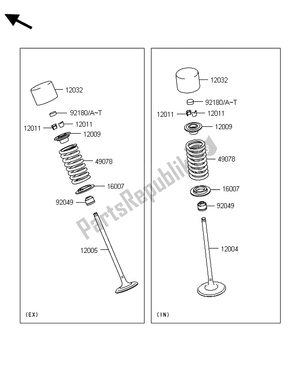 All parts for the Valve(s) of the Kawasaki ER 6F ABS 650 2014