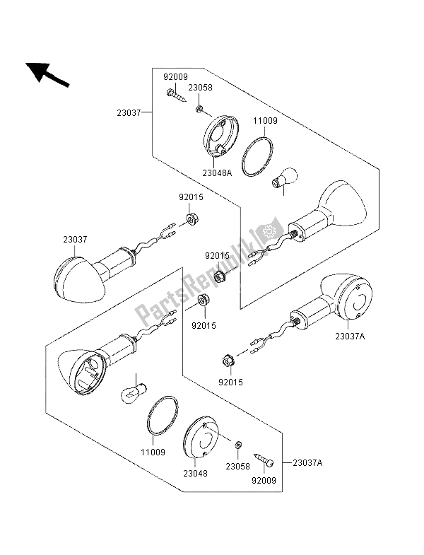 All parts for the Turn Signals of the Kawasaki Zephyr 1100 1996
