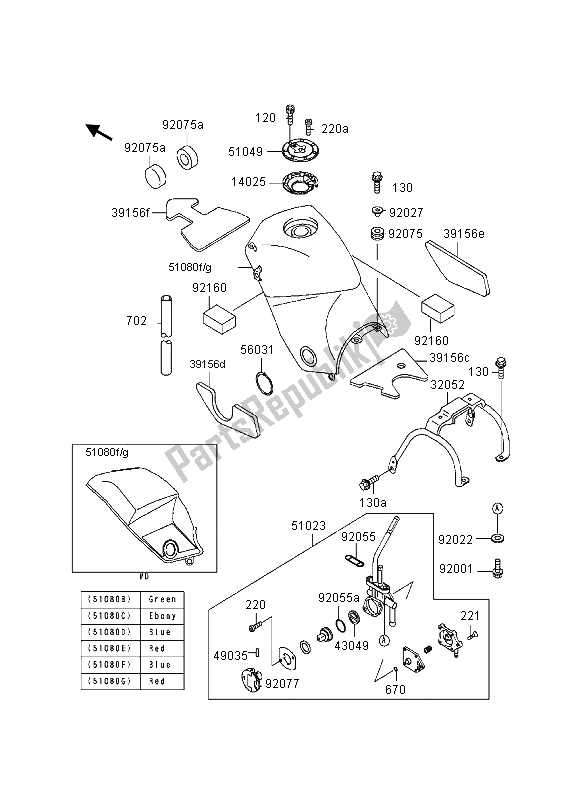 Toutes les pièces pour le Réservoir D'essence du Kawasaki KLE 500 1997