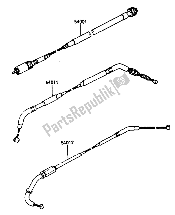 All parts for the Cable of the Kawasaki GPZ 400A 1985