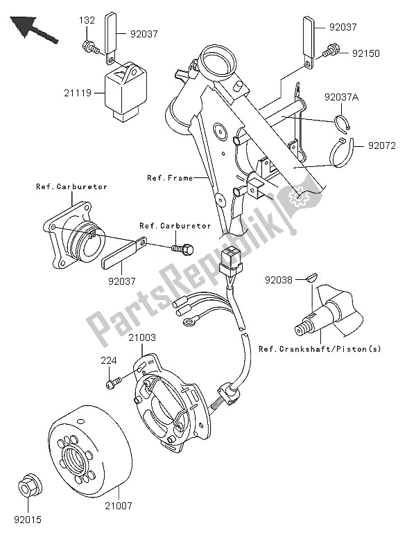 Alle onderdelen voor de Generator van de Kawasaki KX 65 2005