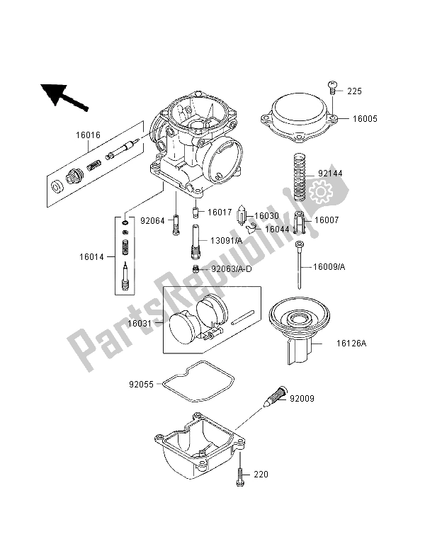 Toutes les pièces pour le Pièces De Carburateur du Kawasaki GPZ 1100 1998