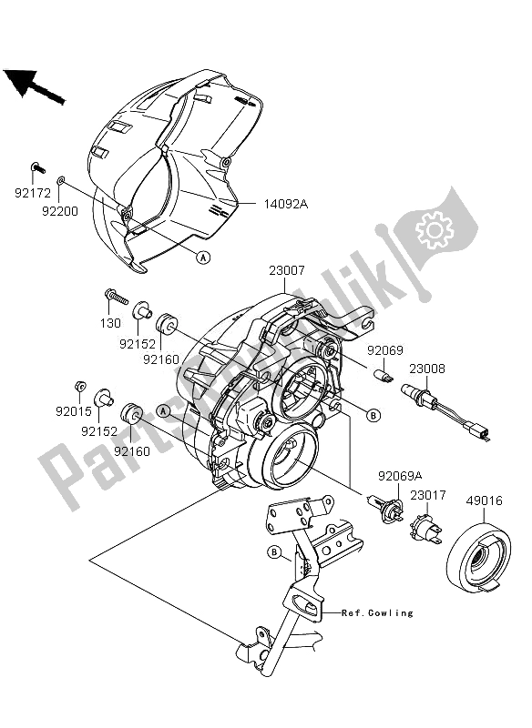 Todas las partes para Faro de Kawasaki Versys ABS 650 2011