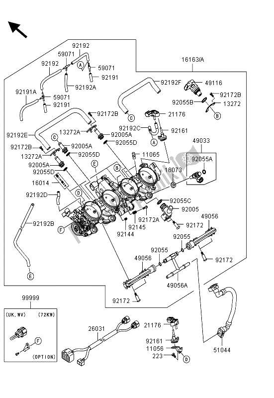 All parts for the Throttle of the Kawasaki Ninja ZX 10R 1000 2013