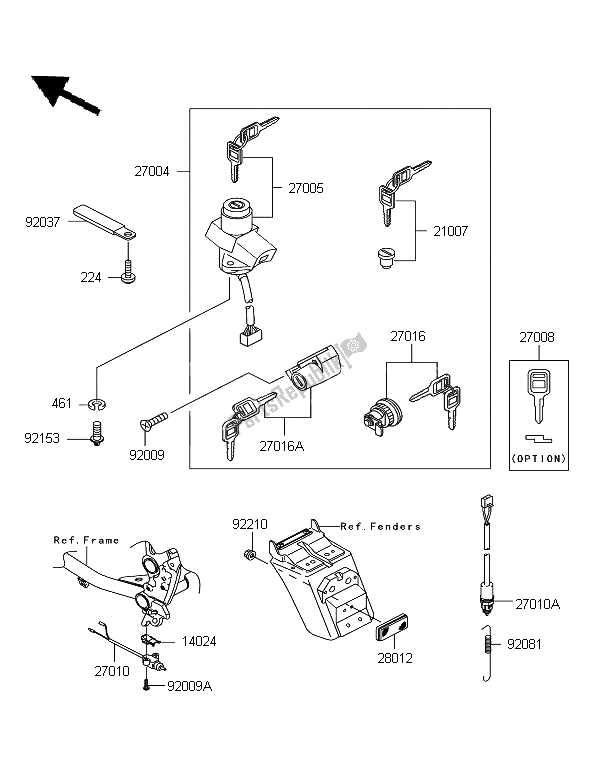 Tutte le parti per il Interruttore Di Accensione del Kawasaki KLE 500 2006