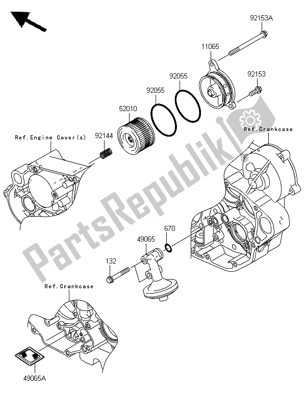 All parts for the Oil Filter of the Kawasaki KX 450F 2006