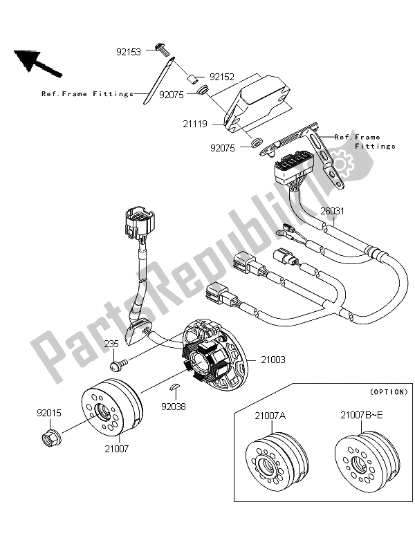 Todas las partes para Generador de Kawasaki KX 250 2006