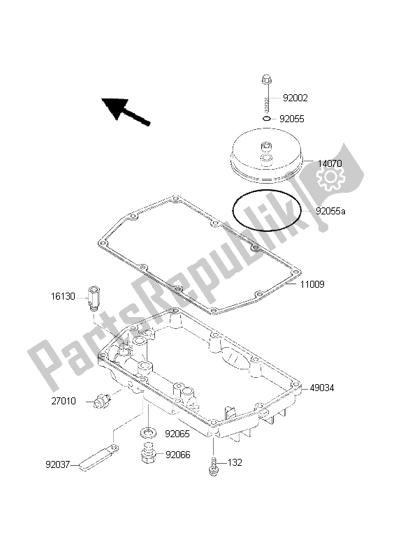 Alle onderdelen voor de Brather Cover & Olie Pan van de Kawasaki KLE 500 2001