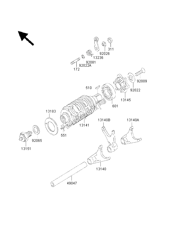 Toutes les pièces pour le Tambour De Changement De Vitesse Et Fourchette De Changement De Vitesse du Kawasaki Eliminator 125 2000