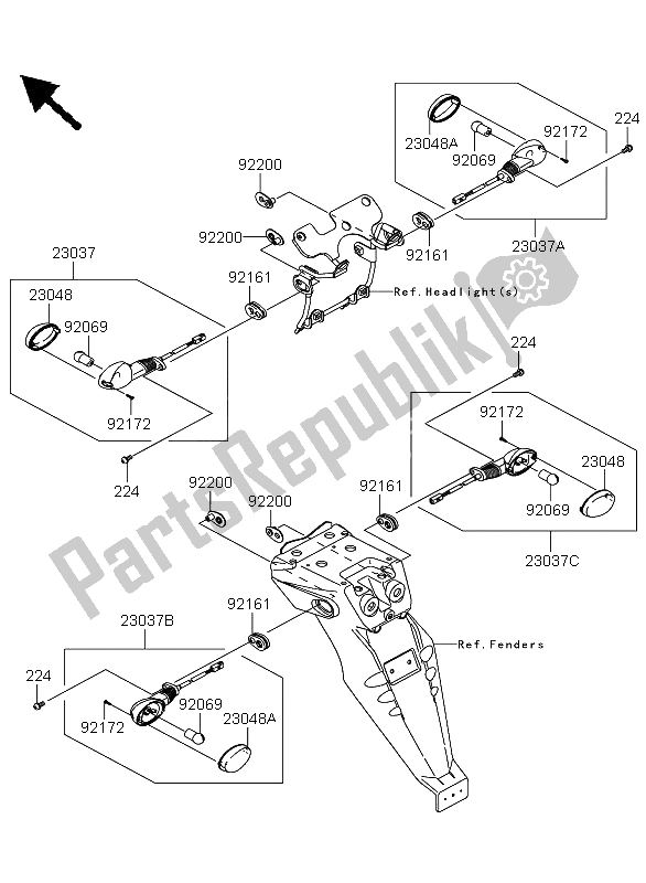 Tutte le parti per il Indicatori Di Direzione del Kawasaki KLX 250 2011