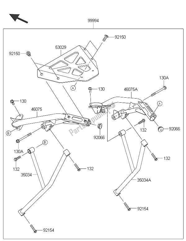 Tutte le parti per il Accessorio (staffa Superiore) del Kawasaki ER 6N ABS 650 2016