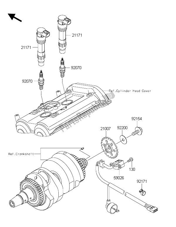 All parts for the Ignition System of the Kawasaki ER 6F ABS 650 2015