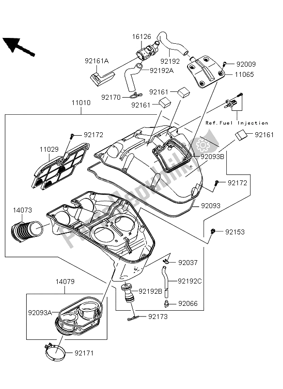 Tutte le parti per il Filtro Dell'aria del Kawasaki Versys 650 2012