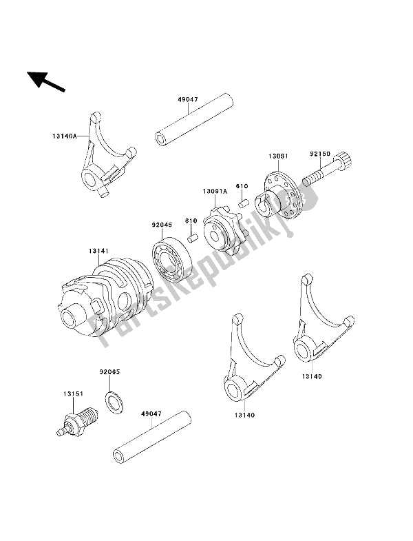 Todas las partes para Tambor De Cambio De Marcha Y Horquilla (s) De Cambio de Kawasaki KLX 650 1993