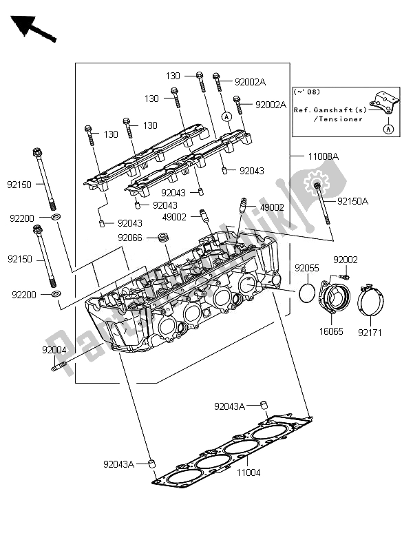 Todas las partes para Cabeza De Cilindro de Kawasaki Z 750 ABS 2010