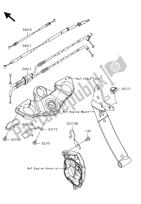 All parts for the Cables of the Kawasaki Z 1000 SX ABS 2013